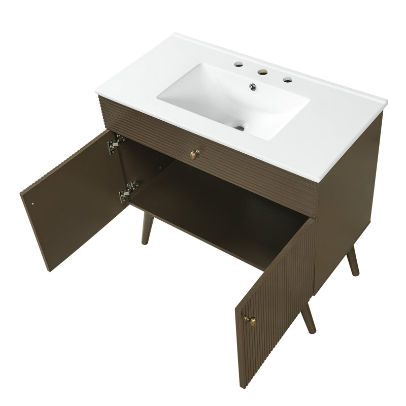 Meuble-lavabo et lavabo en bois aggloméré