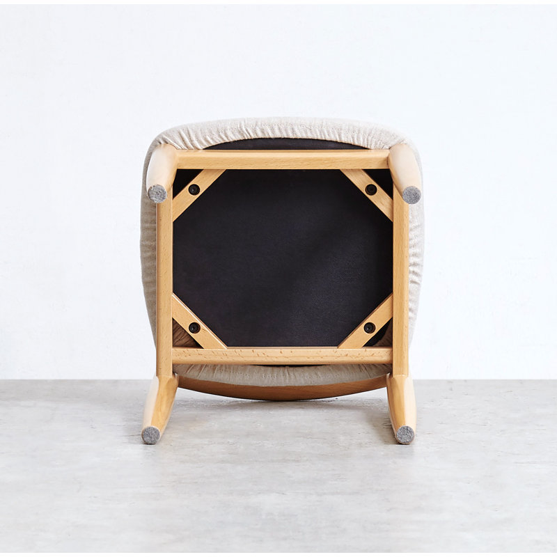 Jazzmond Natural Beech Wood Make-up Stool Bed Bench With Gray Upholstery