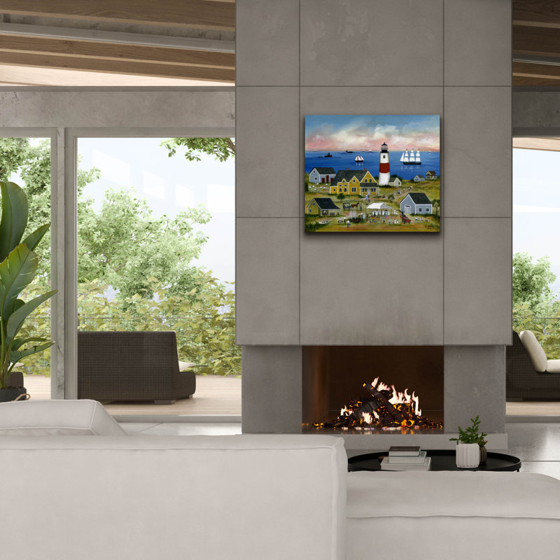  «Clambake At Sankaty Light (1)» par JL Munro, art mural sur toile, 30 po x 26 po