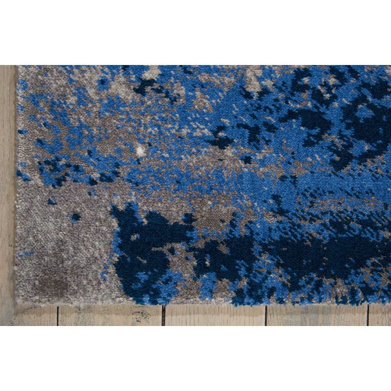 Haseltine Viscose Abstract Indoor Rug, Rectangle 5'6" x 8'