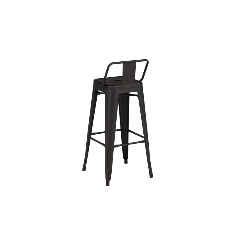 Haven Counter Stool with Solid Wood Frame, Black