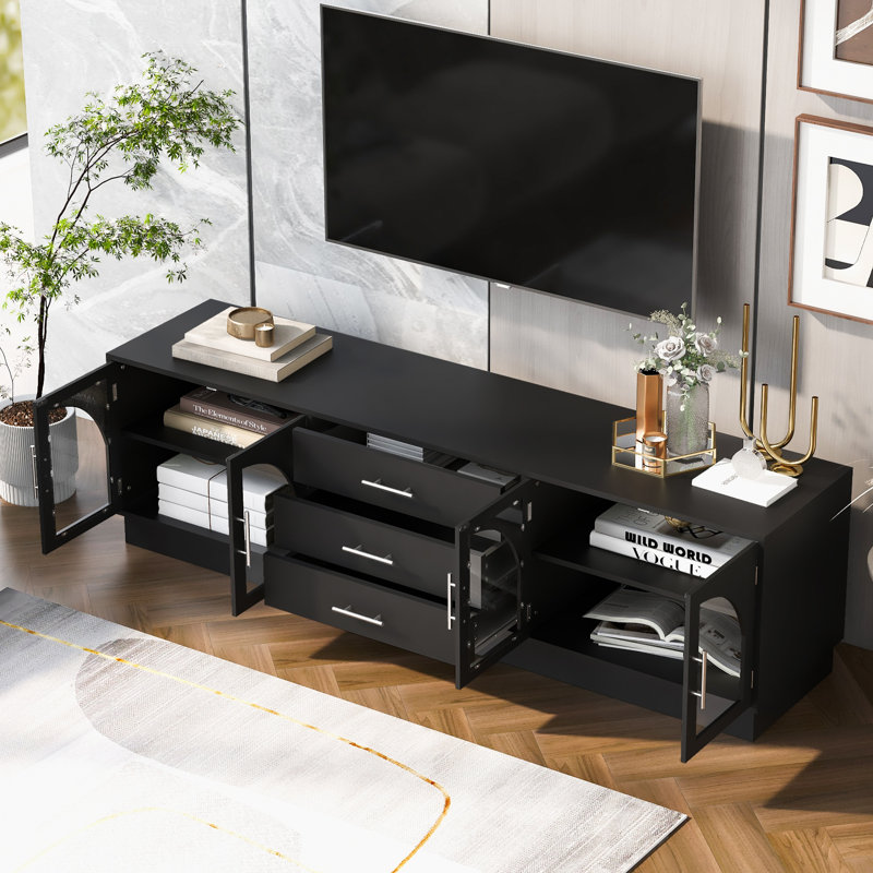 TV Stand For Tvs Up To 78", Black