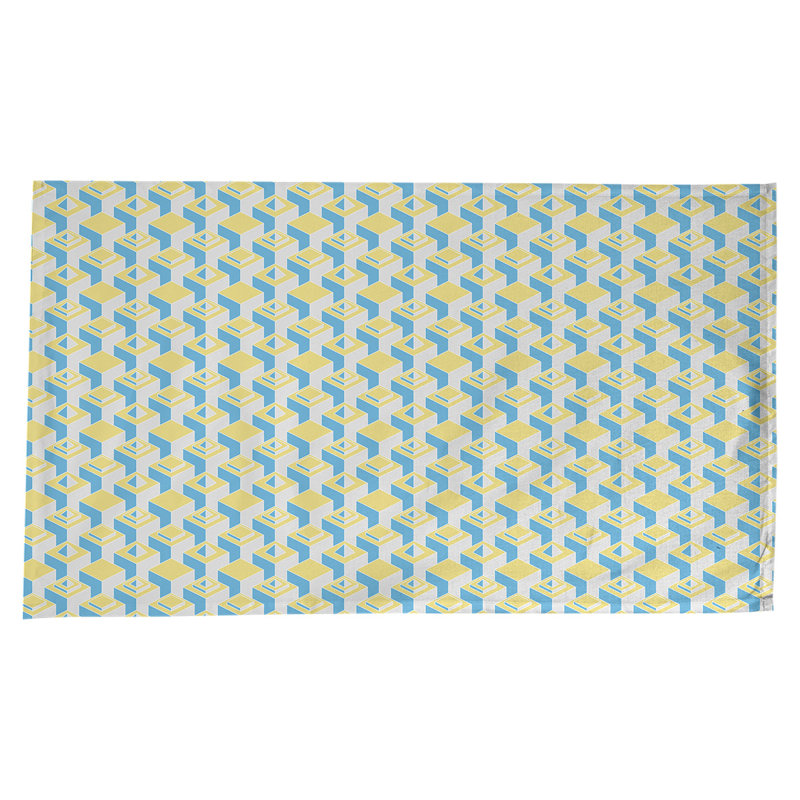 Nappe de gratte-ciels classiques, Bleu sarcelle/jaune