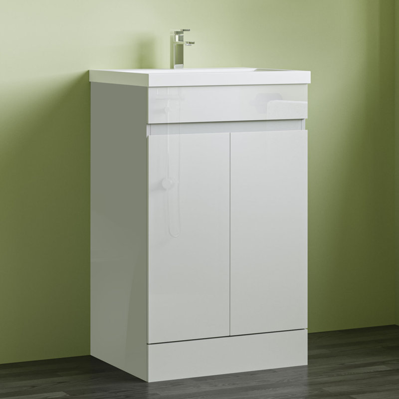 Confesor 500mm Single Bathroom Vanity with Drop In Ceramic Basin, White