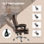 Chaise de bureau en microfibre Vinsetto, chaise d'ordinateur à haut dossier avec massage à 6 points, chaleur, hauteur réglable et repose-pieds rétractable