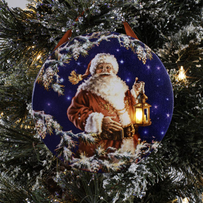 Enchanted Santa LED Ornament