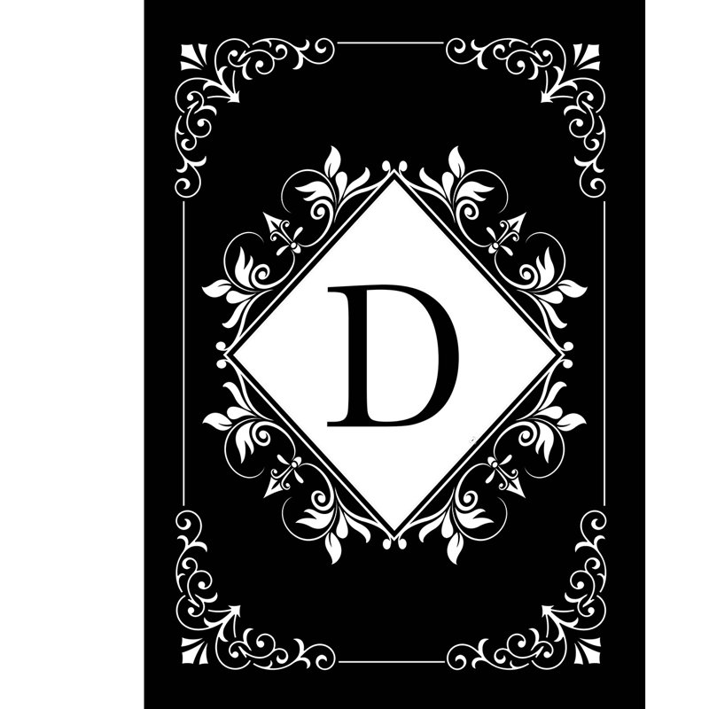 Black And White Monogram D Garden Flag