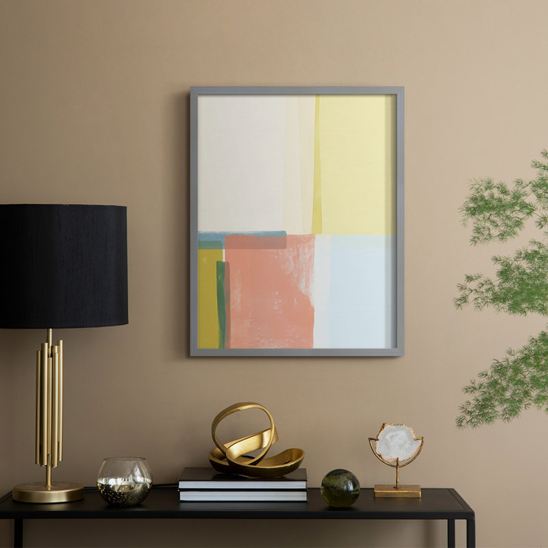 Cinta II Framed Print - Solid Wood, Gray, 11" H x 9" W