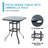 Bhairavi Square Metal Outdoor Bar Table With Umbrella Hole , 32.6'' in. W 32.6'' in. D