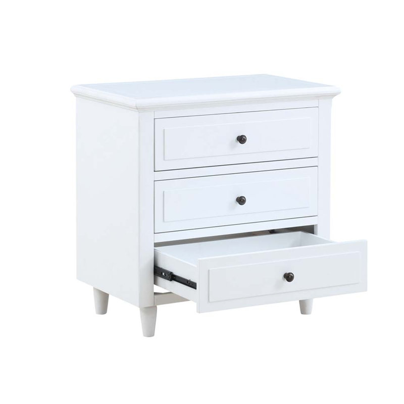 Ardele 27.9'' W Solid Wood Nightstand, White