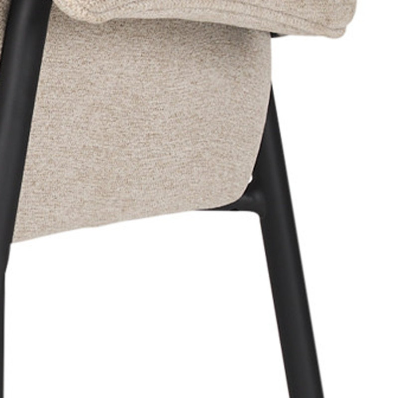 Chaise de salle à manger rembourrée grise et noire en tissu