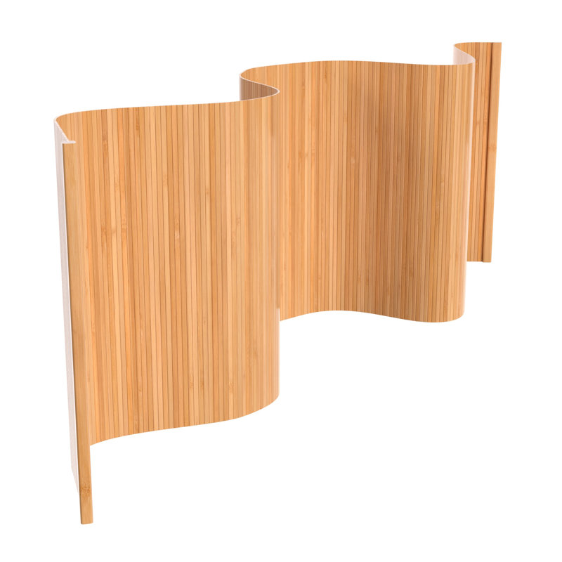 Siena Rolling Bamboo Room Divider, Honey, 2 ft. Short