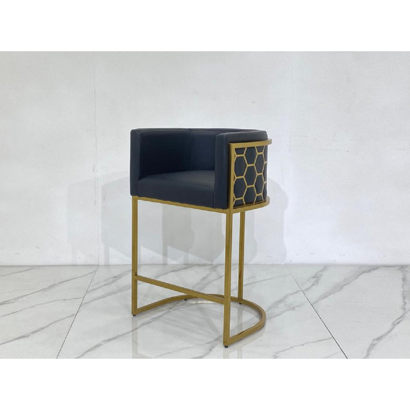 Tabouret de comptoir 27 po Badarish, Noir