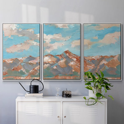 «Pastel Western Vista II», reproduction sur toile flottante 3 pièces