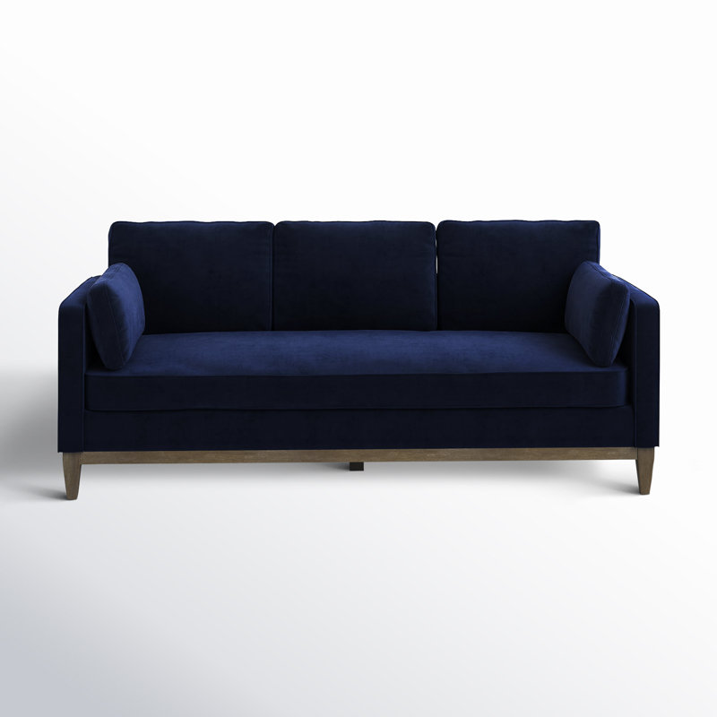 Pera 84'' Velvet Sofa, Dark Navy Blue Velvet