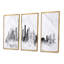 «Seattle Black Silhouette - Cityscape», ensemble d'art mural sur toile-138160272-138160275