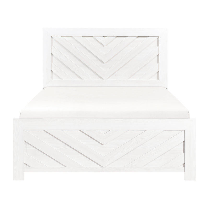 Grand lit en blanc, appareils de chambre modernes avec décorations en V, Grand lit, Blanc