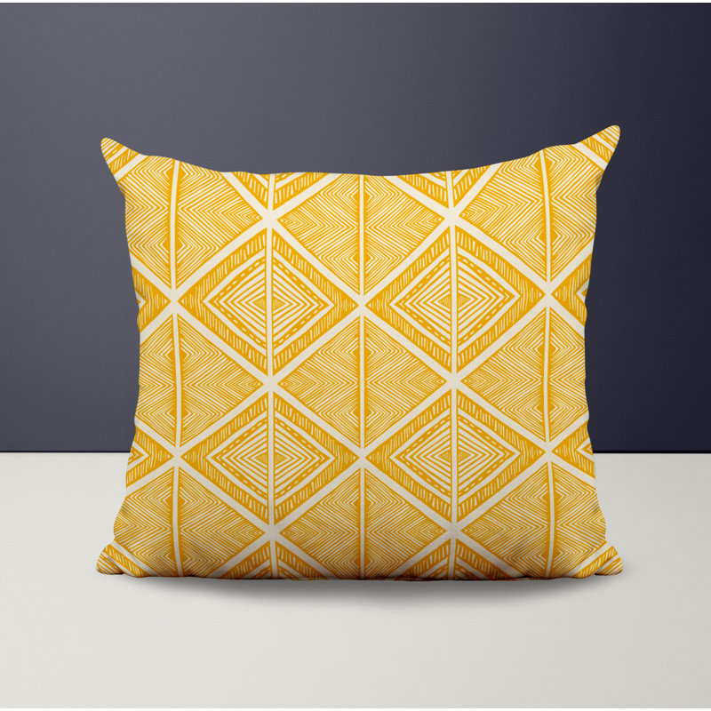 Housse et insert de coussin décoratif en polyester, L 15 po x H 15 po, Jaune