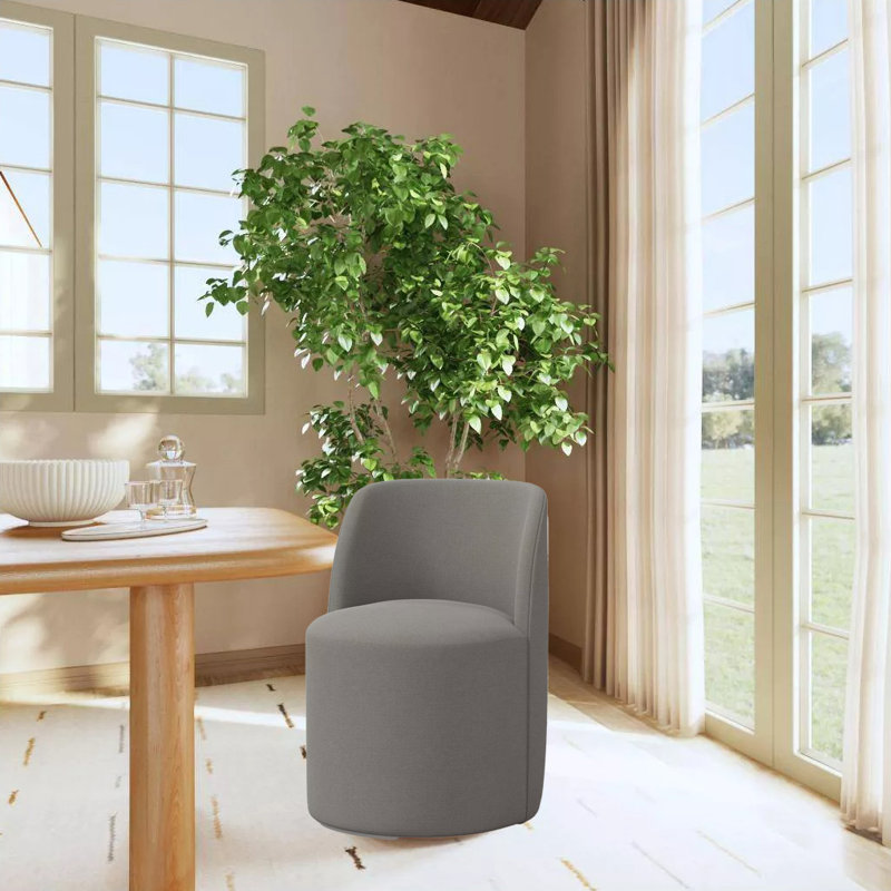 Barrel Upholstery Dining Chair, Dark Grey