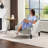  Ebern Designs 30.71"W Small Space Reading Chair Mid Century Curved Arm Linen Accent Chair-470367114