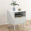 Table de chevet cannelée à profil incurvé, table de bout avec rangement, table de chevet pour chambre à coucher, salon-364645892-342602085