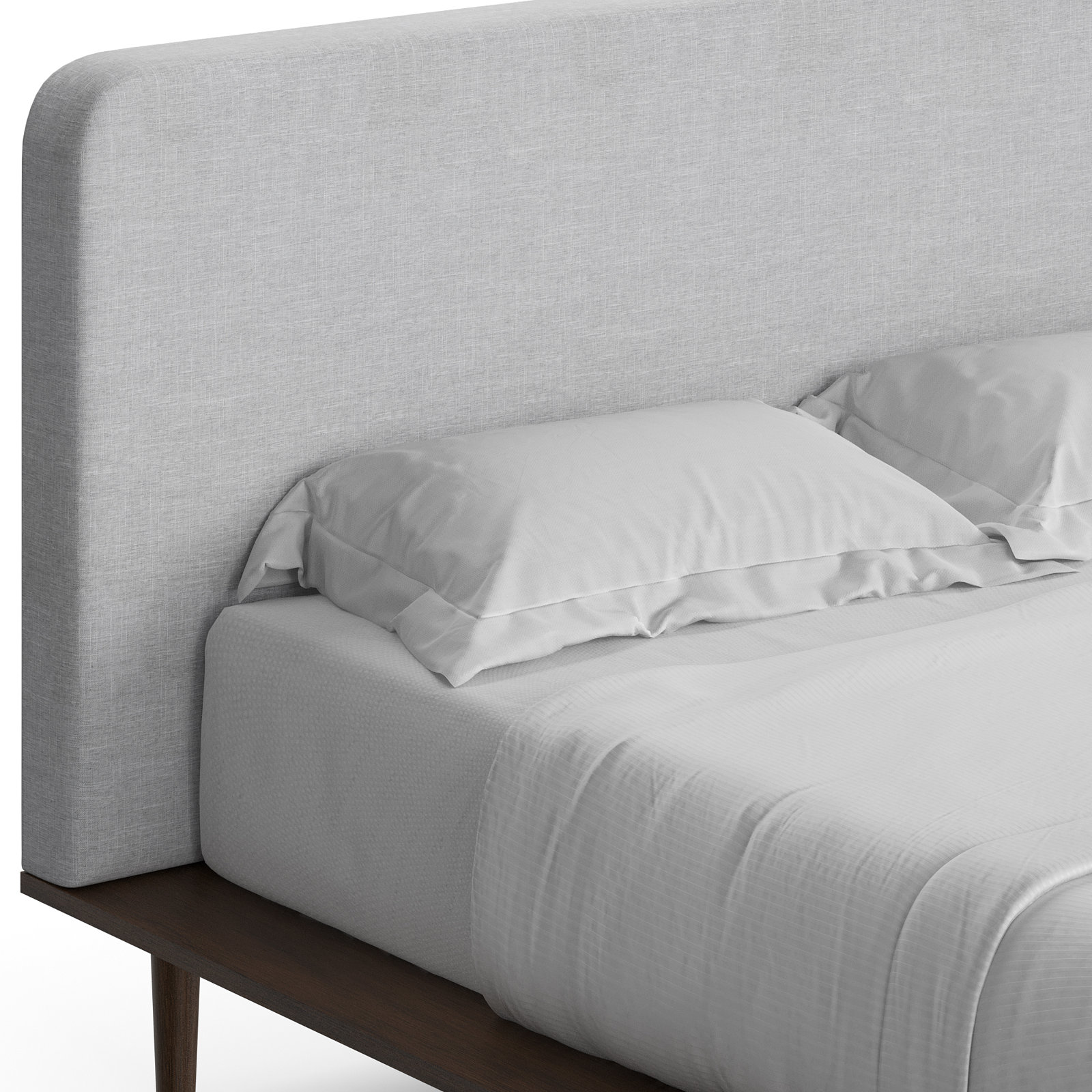 Alab Upholstered Bed, Walnut, Queen