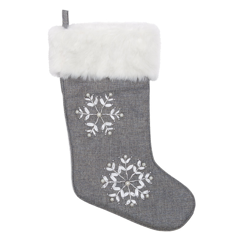Chaussette de Noël flocon de neige