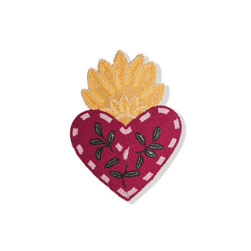 Sacred Heart Flame Beaded Placemat