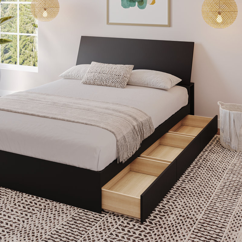 Persephone Storage Platform Bed & Headboard, Full, White
