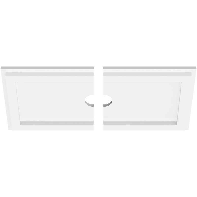 Médaillon de plafond rectangulaire rectangulaire en PVC de qualité architecturale, H 1 po x l 20 po x P 10 po