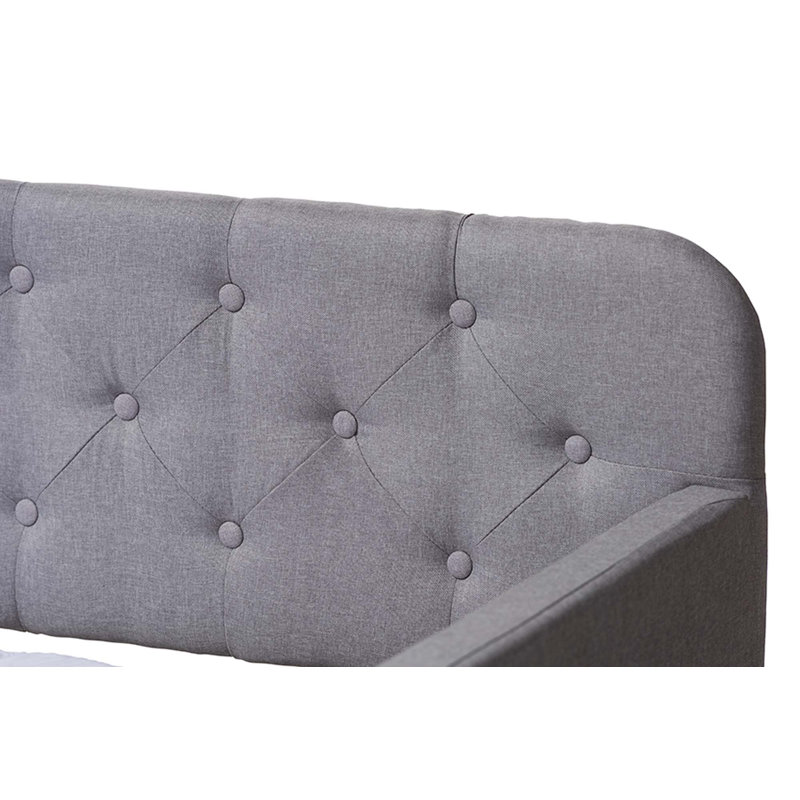 Lit de jour simple avec couchette Lotie, Gris clair