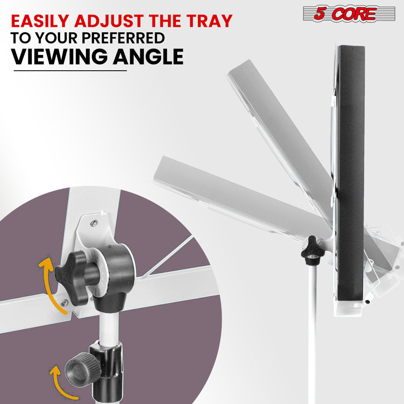 Adjustable White Metal Folding Tripod Music Stand