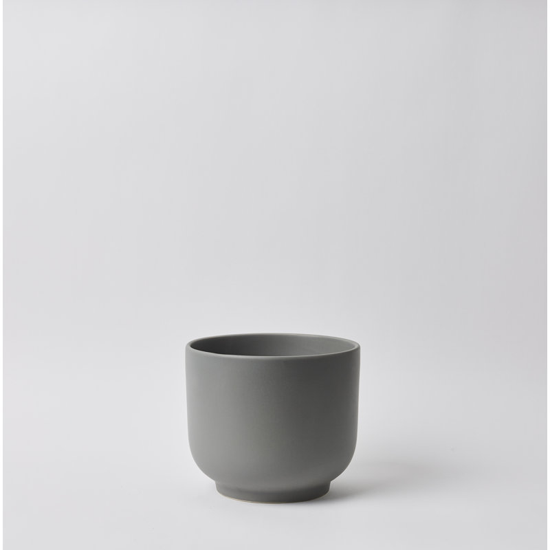 Pot de fleurs en céramique, Gris, H 7,75 po x l 9 po x P 9 po
