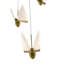 Lustre 3 lumières DEL en laiton teinté avec pendentifs papillon-158406248-158406253