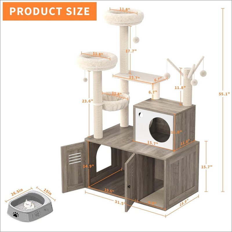 140cm H Cat Tree
