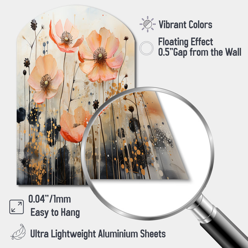 Felten - Art mural abstrait asymétrique en botanique, sculpture murale en arche, H 43 po x l 33 po