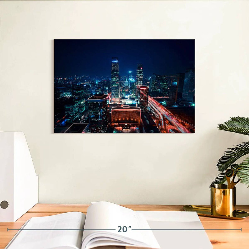 Beijing CBD Night, 8" H x 12" W
