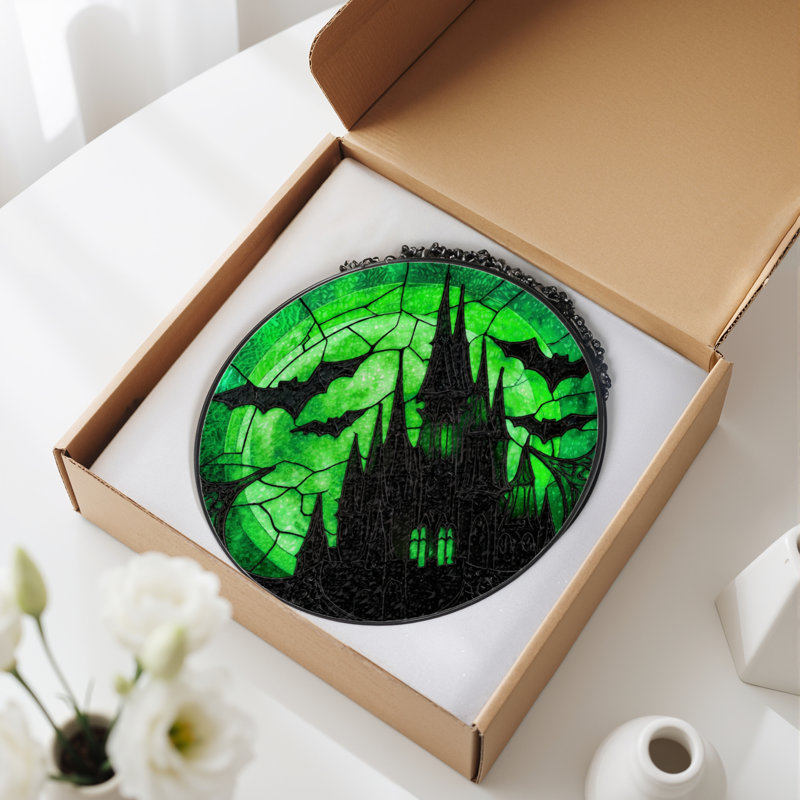 Panneau de vitrail 12 "H Green Castle