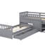 Lit plateforme simple avec 7 tiroirs et garde-corps
