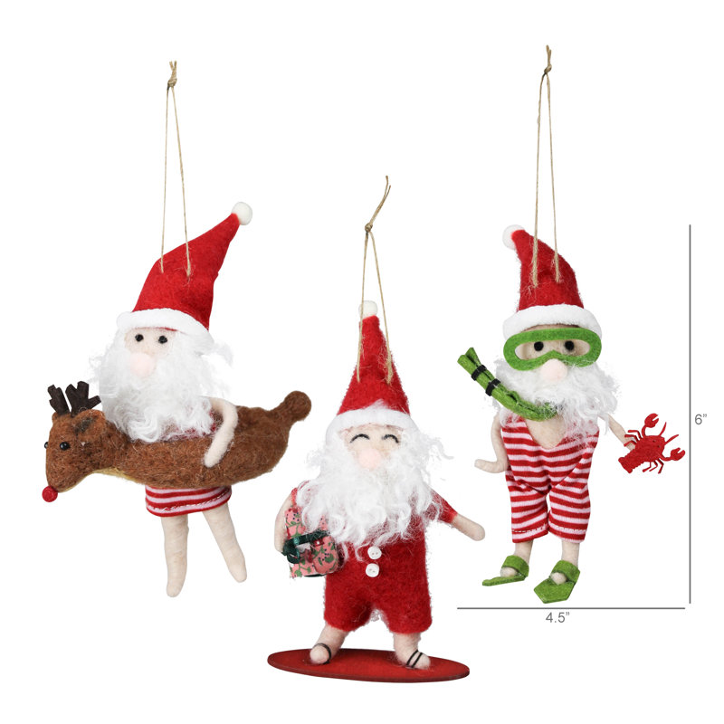 Beach Santas, feutre, ensemble / 3