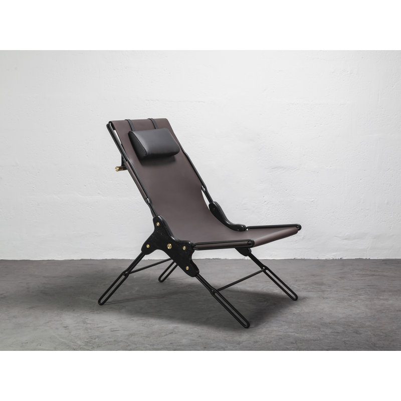 Perfidia Leather Lounge Chair, Brown Genuine Leather