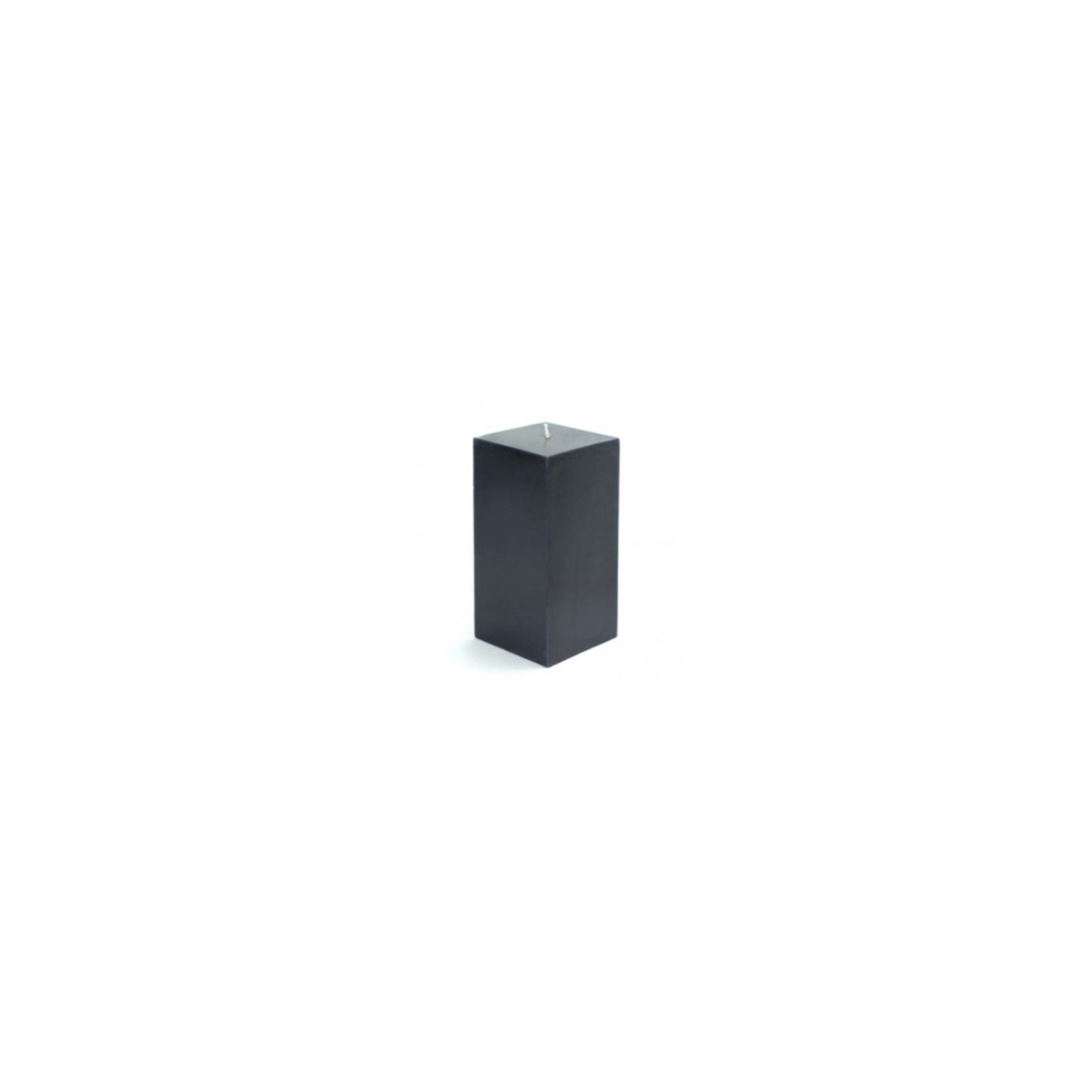 Square Pillar Candle, Black, 6" H x 3" W x 3" D, Set of 12