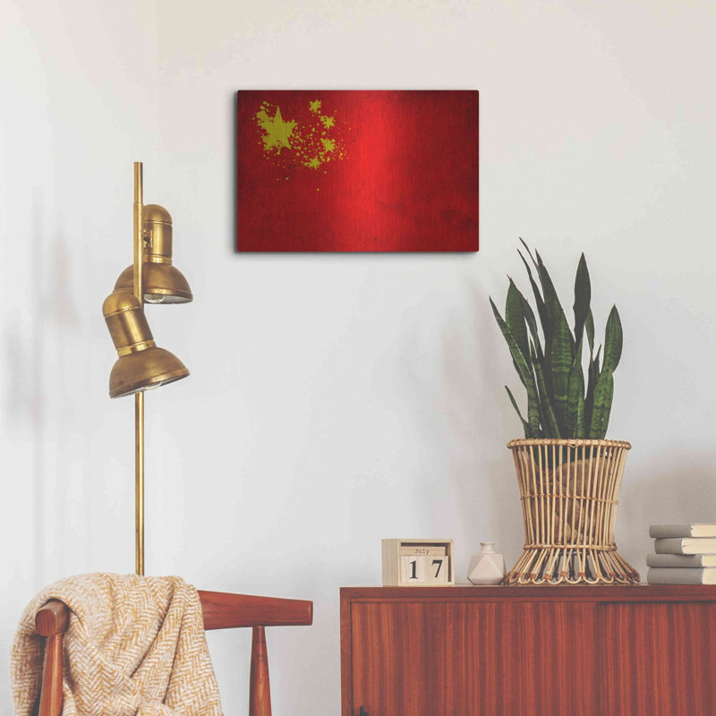 «China», art mural en métal, H 16 po x l 24 po