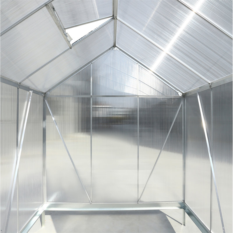 6.3'*6.2'*7'  Polycarbonate Greenhouse, Silver, 8' H x 6.3' W x 6.2' D