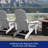 Folding Adirondack Chair Set of 2 Outdoor HIPS Adjustable Adirondack Chair with Footrest and 2 Cup Holder 5-Level Adjustable Patio Chair for Lawn, Poolside, Patio, White-421532204