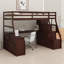 Lit mezzanine avec tiroirs, tablettes et bureau-1619758511