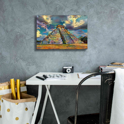 «Yucatan Mexico Chichen Itza», épopée Graffiti par Pierre Gavidia, impression sur toile tendue