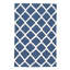 Tapis géométrique en laine tissé à plat à la main bleu / blanc