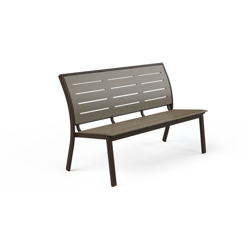 Bazza Outdoor Bench, Kona P10, Textured Warm Gray