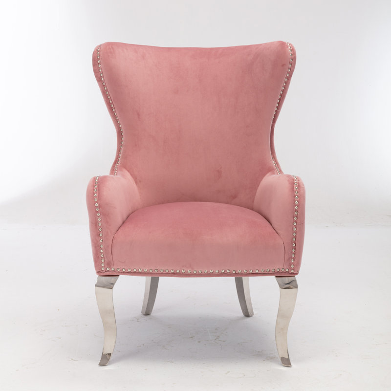 Kirklin Velvet Armchair, Pink